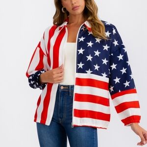 Patriotic Stars and Stripes Women's Jacket